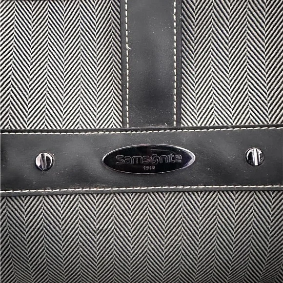 Samsonite x Alexander McQueen Black and Gray Herringbone Duffel Bag